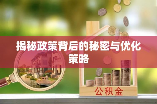 北塔揭秘政策背后的秘密与优化策略