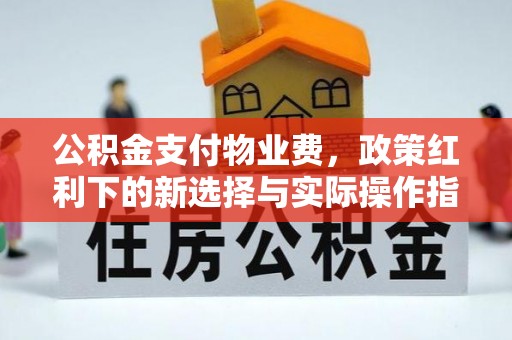 北塔公积金支付物业费，政策红利下的新选择与实际操作指南
