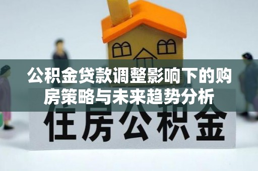 北塔公积金贷款调整影响下的购房策略与未来趋势分析