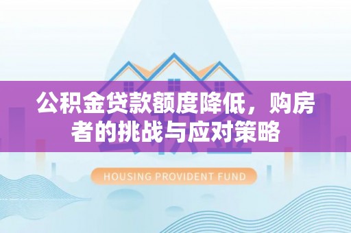 北塔公积金贷款额度降低，购房者的挑战与应对策略